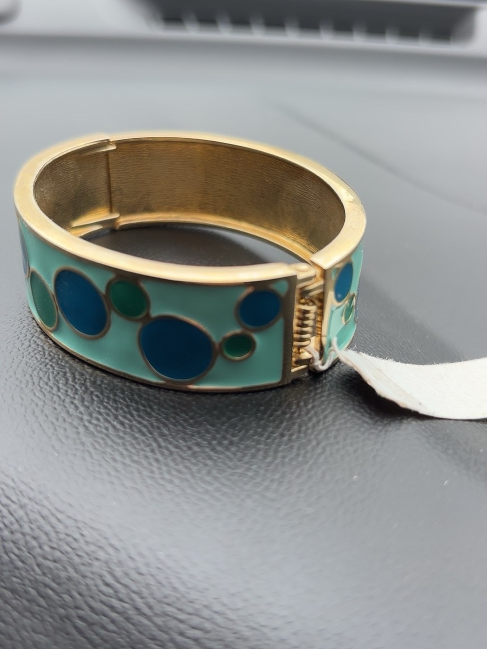 Anna & Ava Gold-Tone Bracelet with Turquoise, Teal, and Navy Enamel Circles